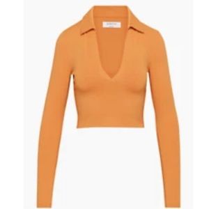 NWT Aritzia Babaton CONTOUR POLO LONGSLEEVE XS